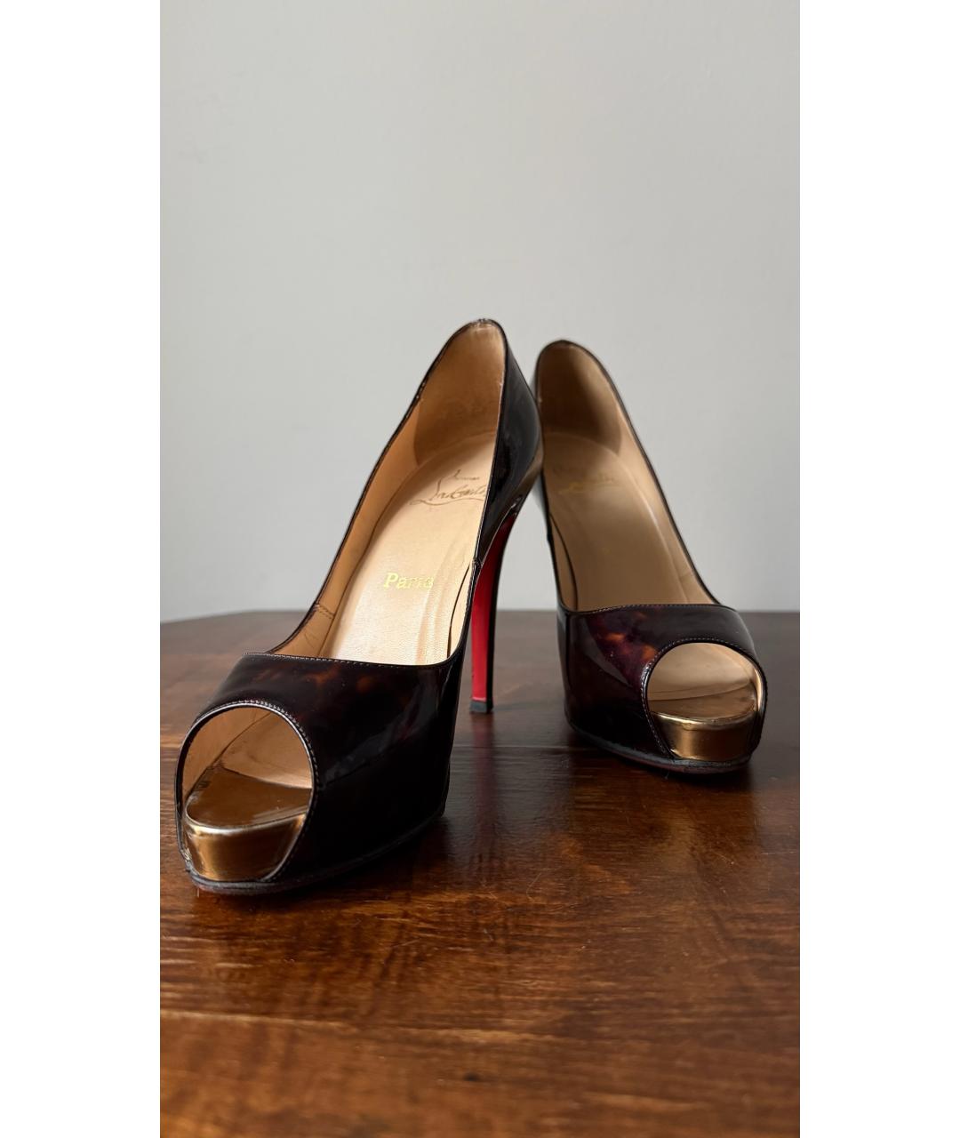 CHRISTIAN LOUBOUTIN Бордовые туфли из лакированной кожи, фото 2