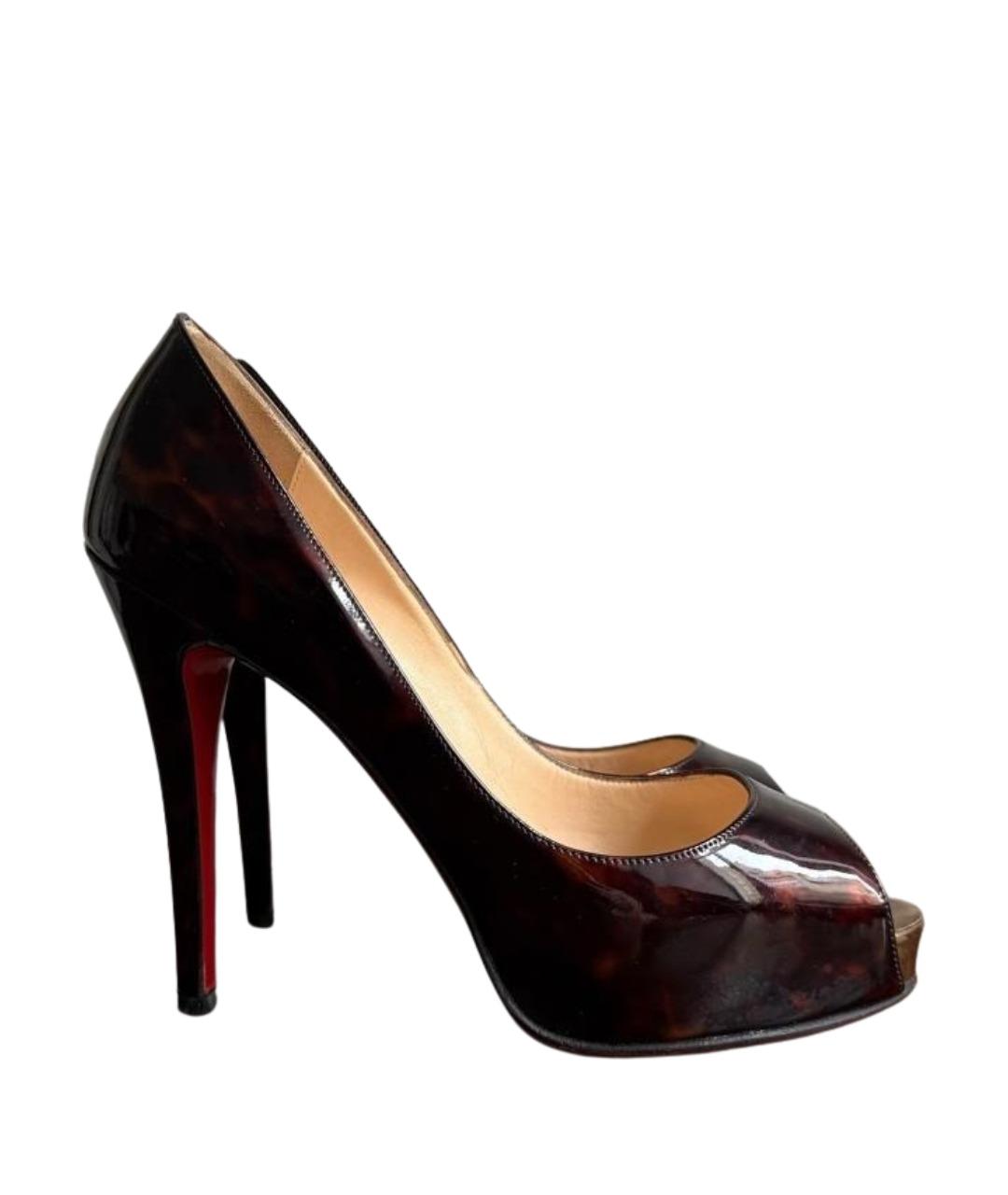 CHRISTIAN LOUBOUTIN Бордовые туфли из лакированной кожи, фото 1