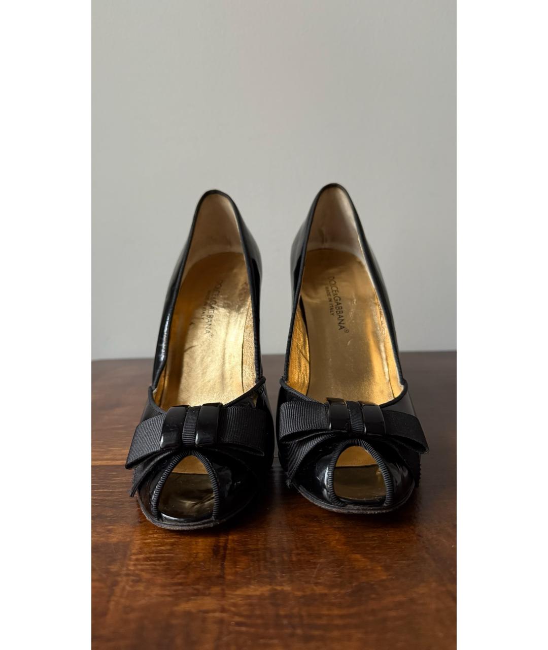 DOLCE&GABBANA Черные туфли из лакированной кожи, фото 5