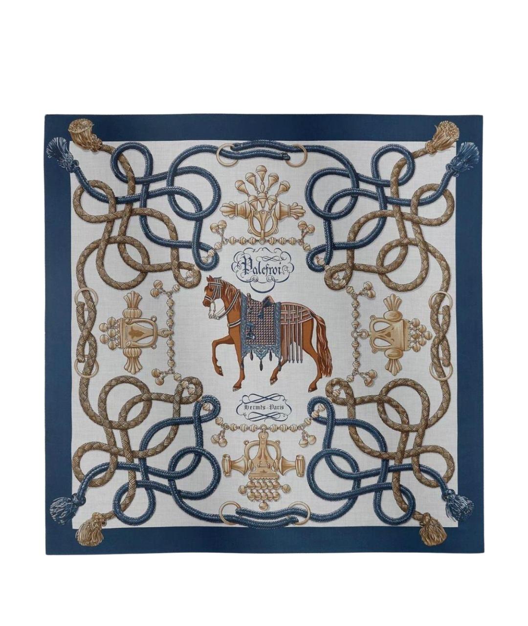 HERMES Серый кашемировый платок, фото 1