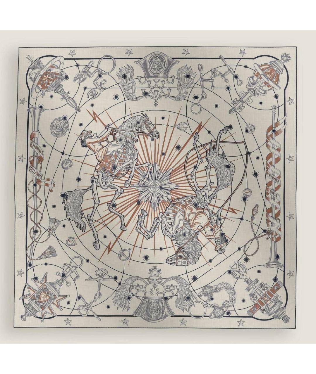 HERMES Бежевый кашемировый платок, фото 4