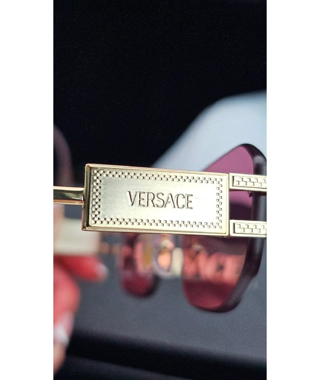 VERSACE Золотые металлические солнцезащитные очки, фото 3