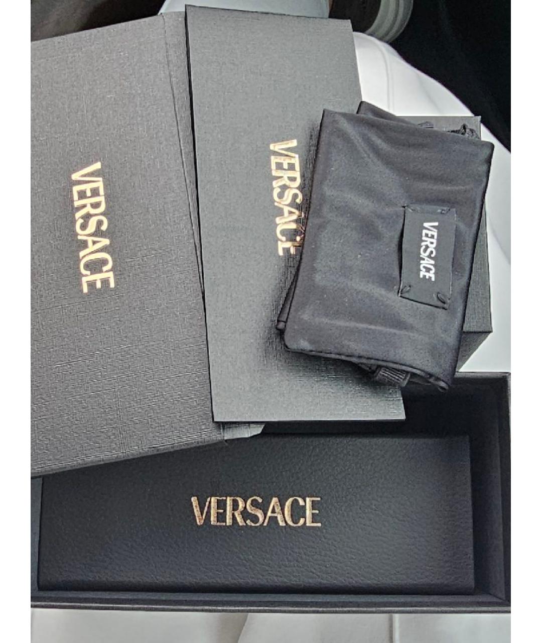 VERSACE Золотые металлические солнцезащитные очки, фото 7
