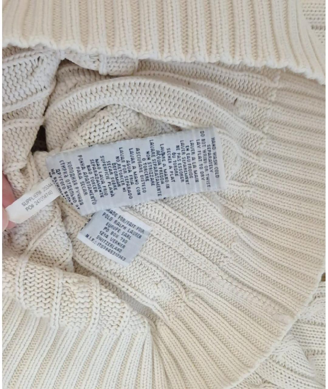 POLO RALPH LAUREN Белый хлопковый джемпер / свитер, фото 6