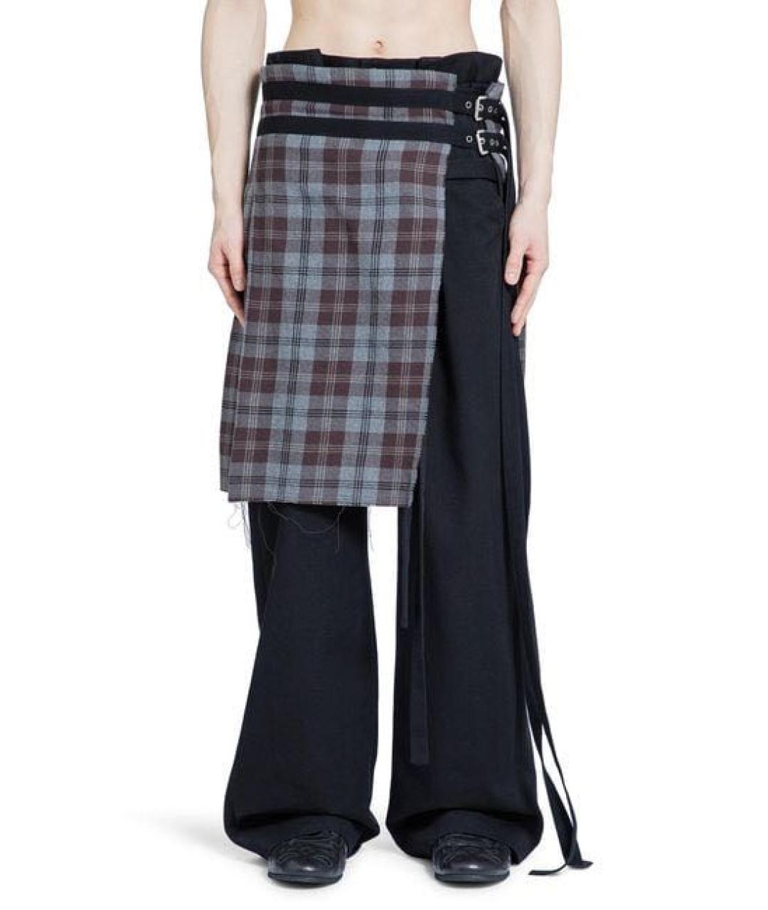 ANN DEMEULEMEESTER Серая вискозная юбка мини, фото 2