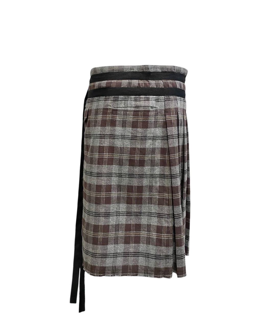 ANN DEMEULEMEESTER Серая вискозная юбка мини, фото 5