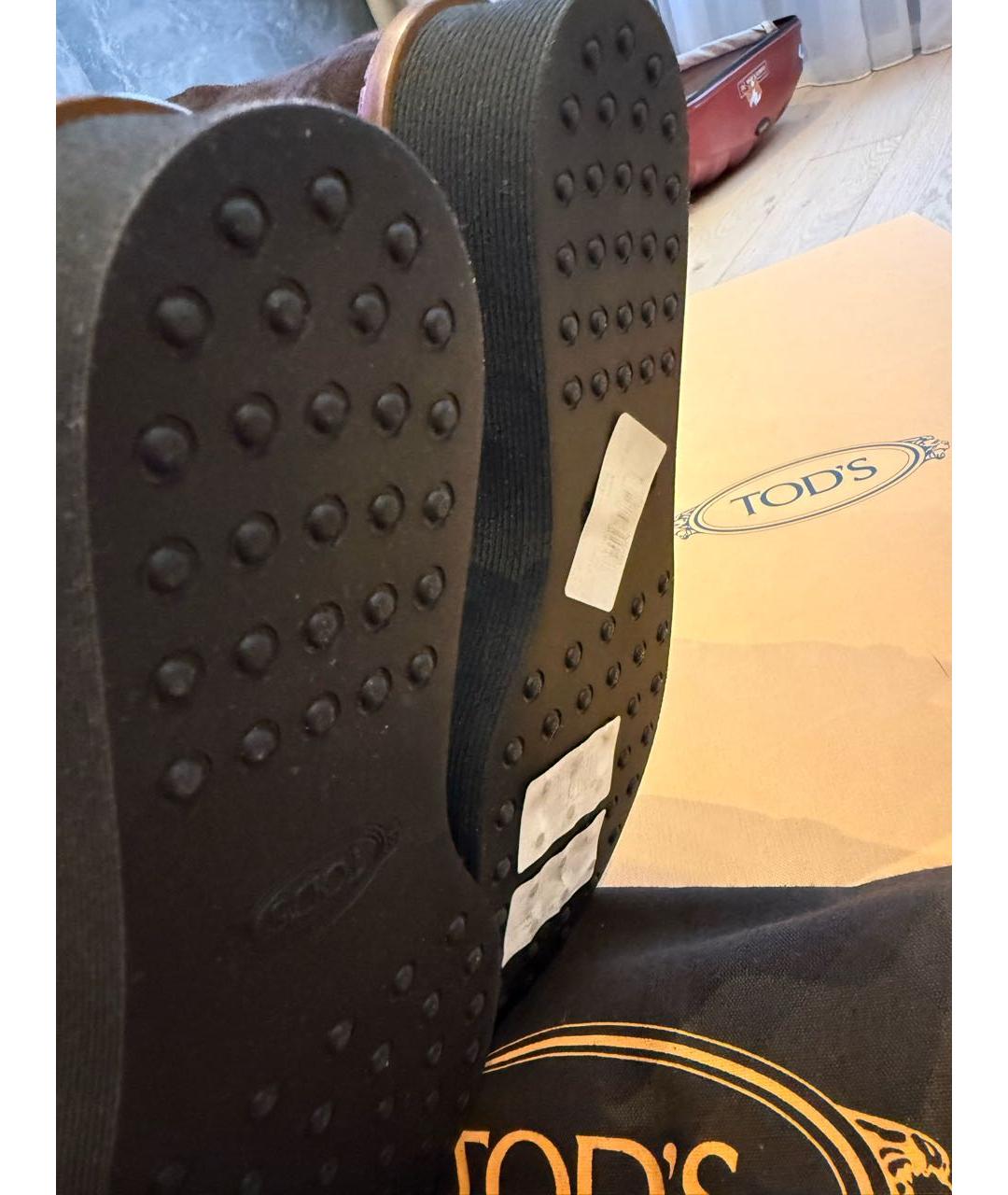 TOD'S Коричневые замшевые сапоги, фото 4