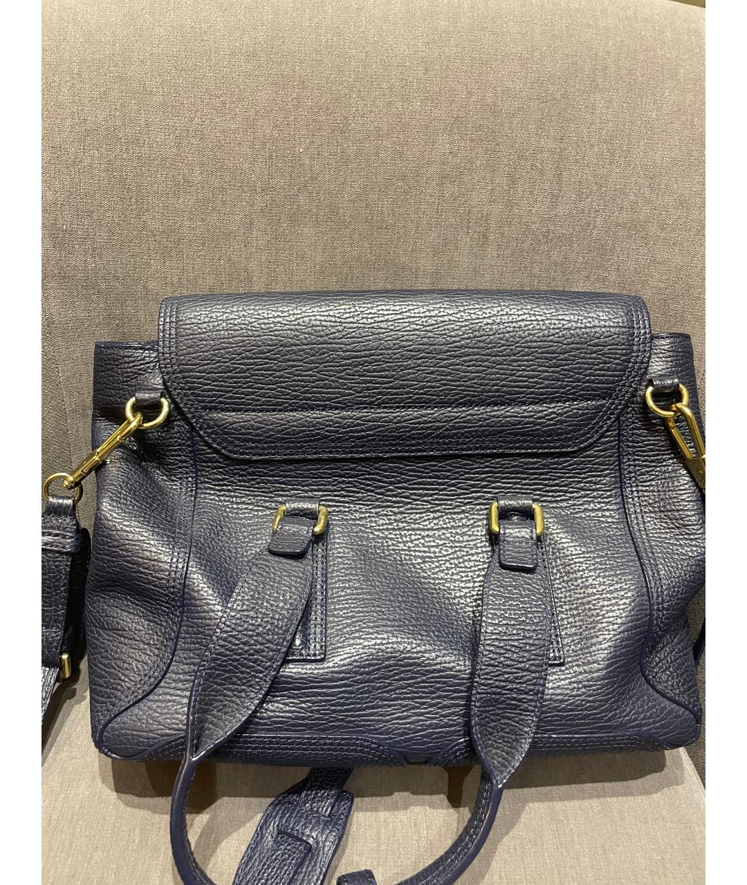 3.1 PHILLIP LIM Синяя кожаная сумка тоут, фото 2