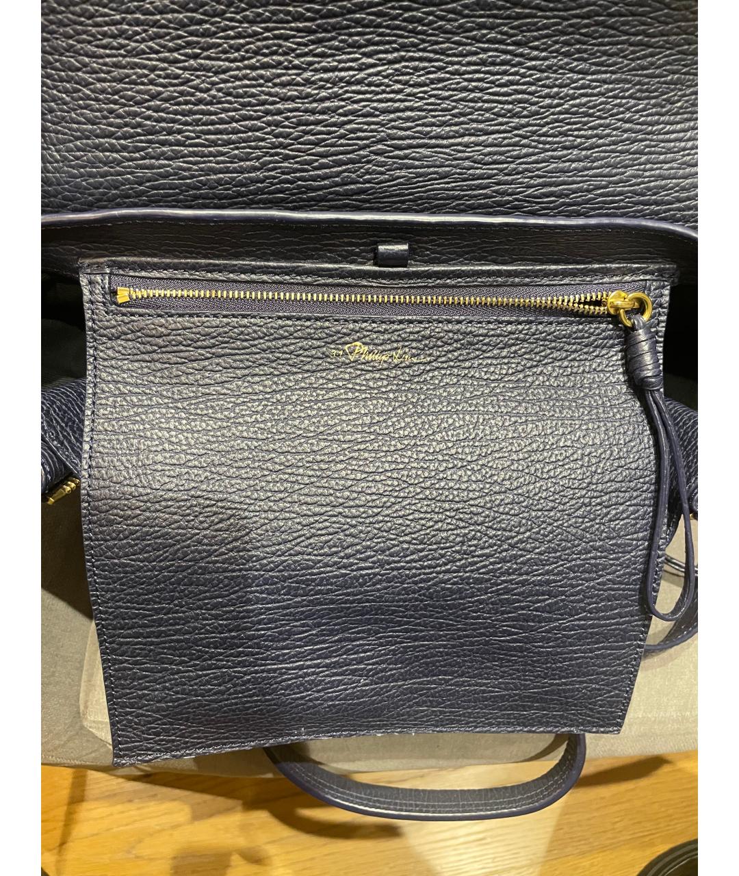3.1 PHILLIP LIM Синяя кожаная сумка тоут, фото 5
