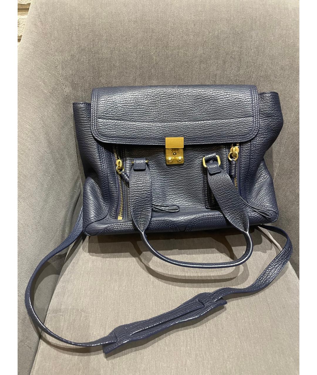 3.1 PHILLIP LIM Синяя кожаная сумка тоут, фото 8