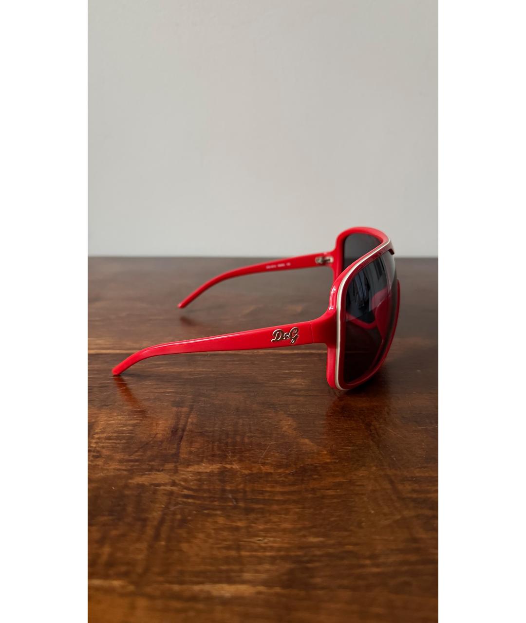 DOLCE&GABBANA Красные пластиковые солнцезащитные очки, фото 3