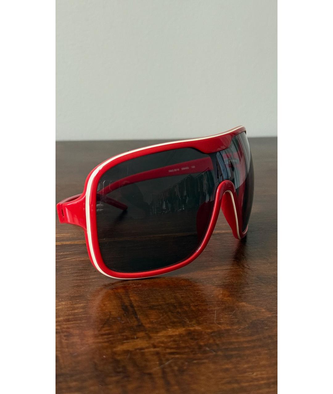 DOLCE&GABBANA Красные пластиковые солнцезащитные очки, фото 4