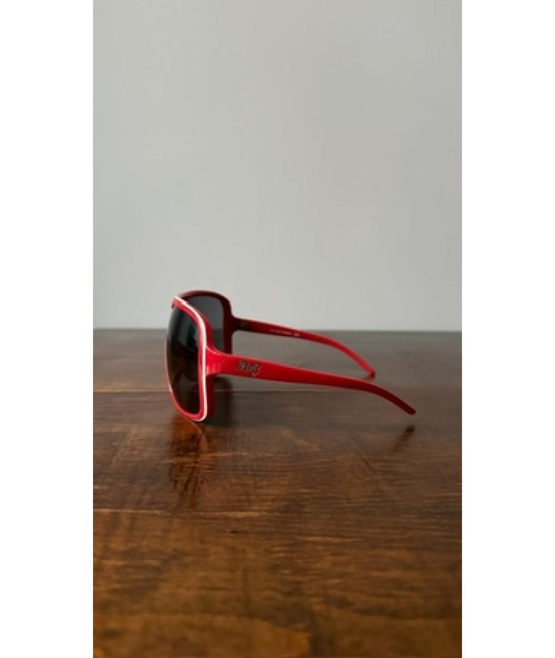 DOLCE&GABBANA Красные пластиковые солнцезащитные очки, фото 2