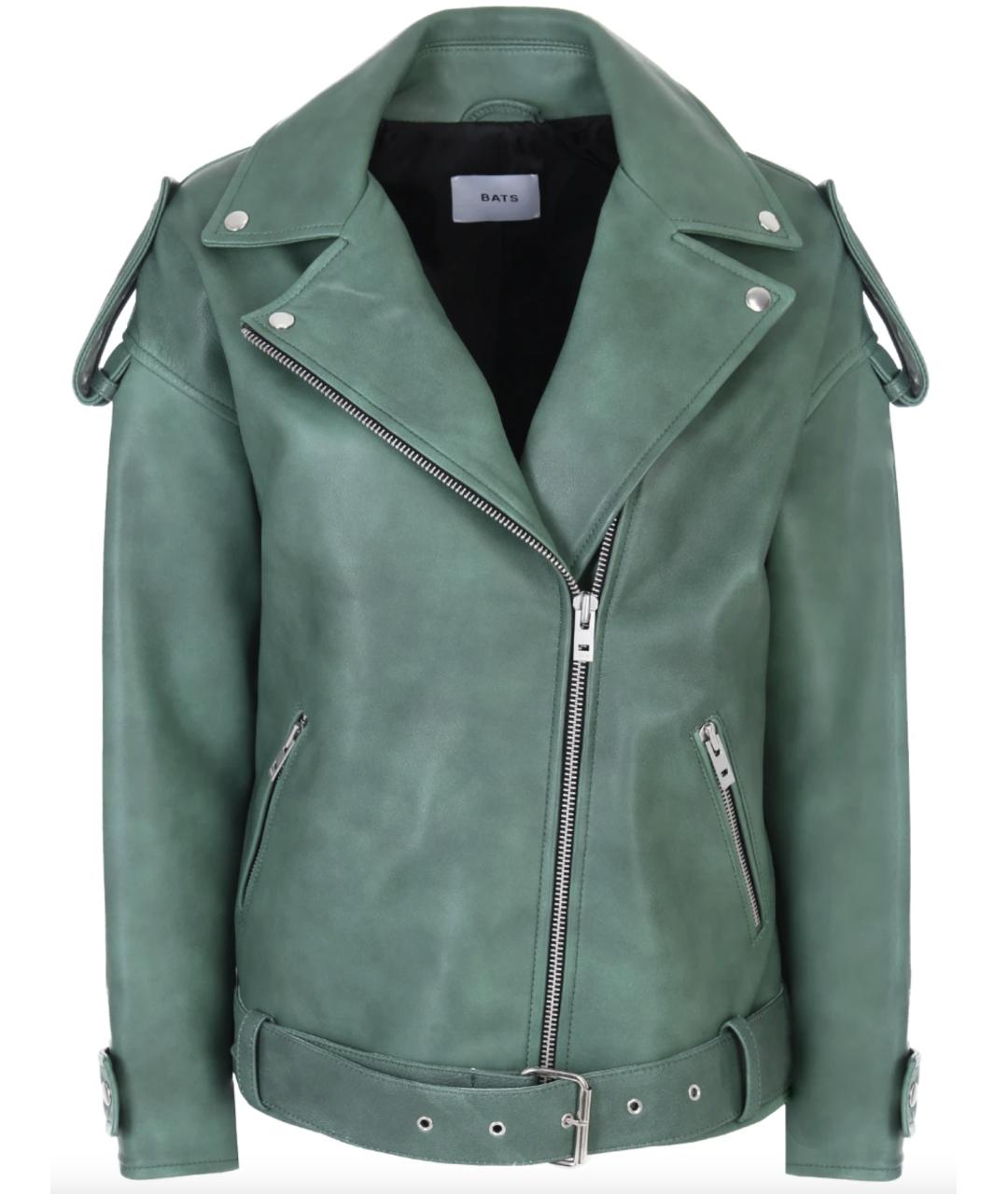 BATS Зеленая кожаная куртка, фото 6