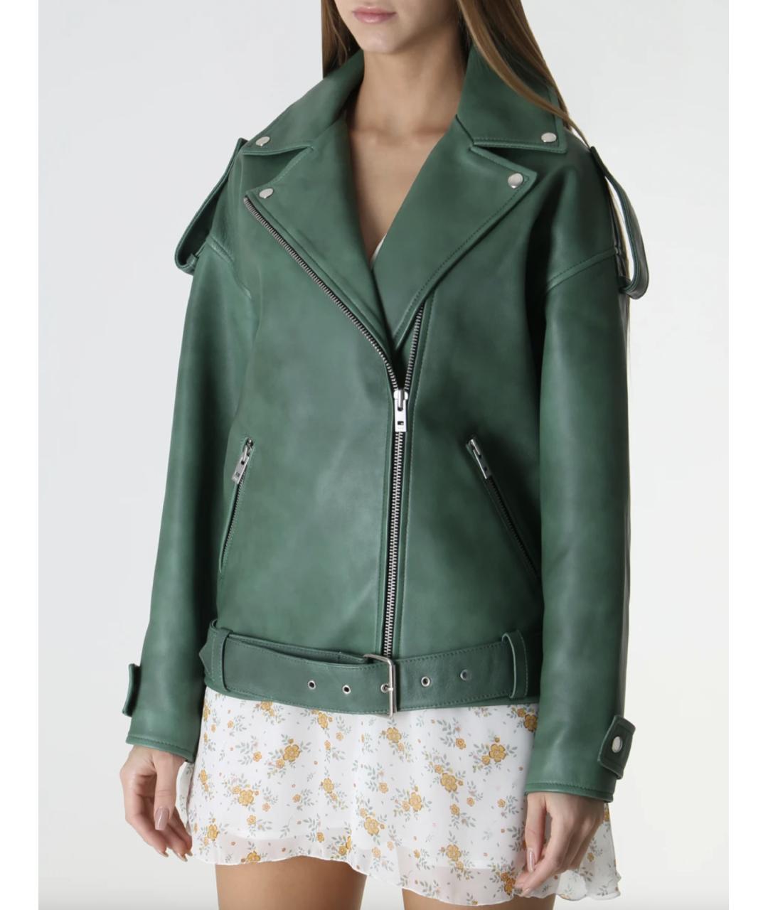BATS Зеленая кожаная куртка, фото 3