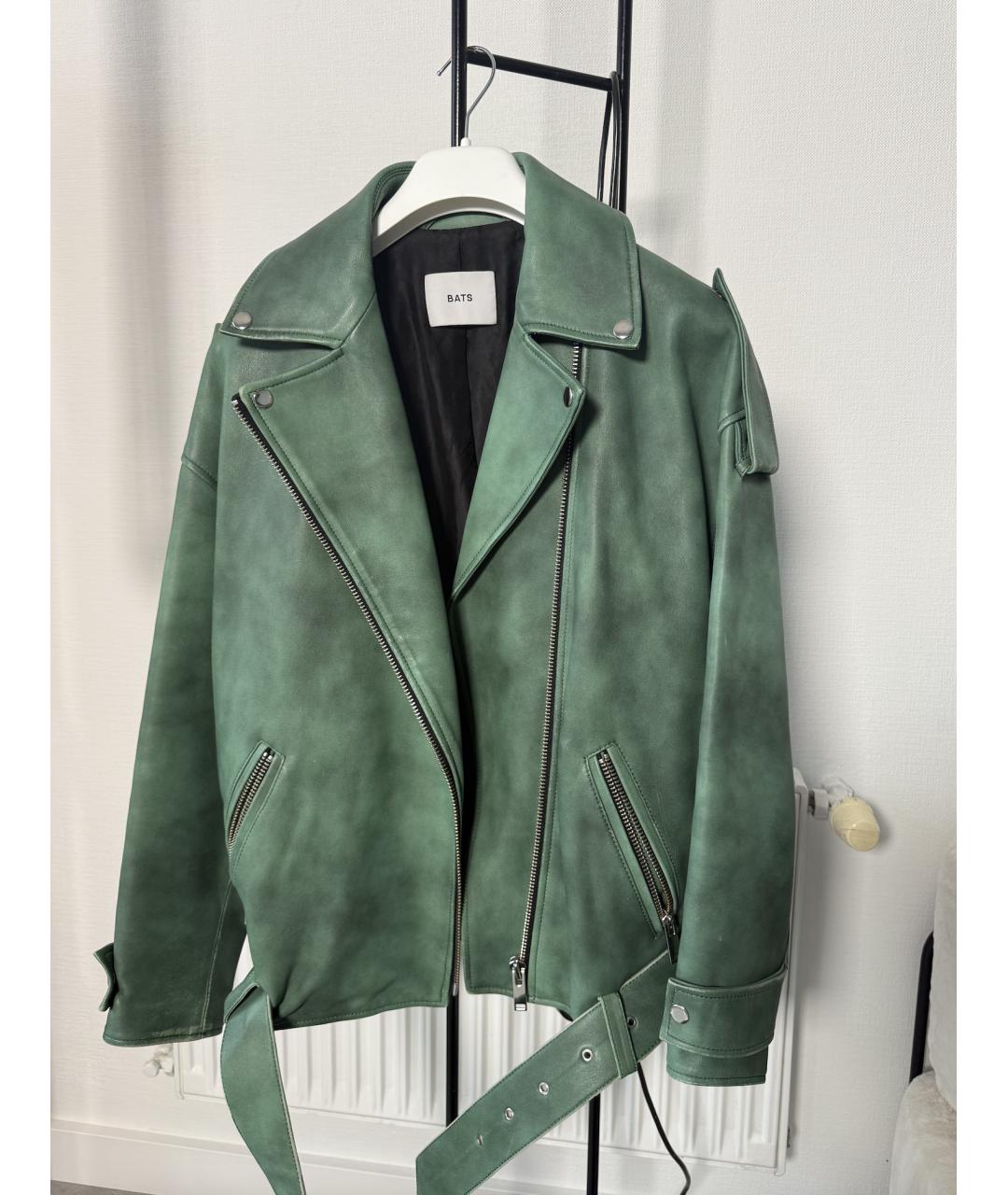 BATS Зеленая кожаная куртка, фото 5