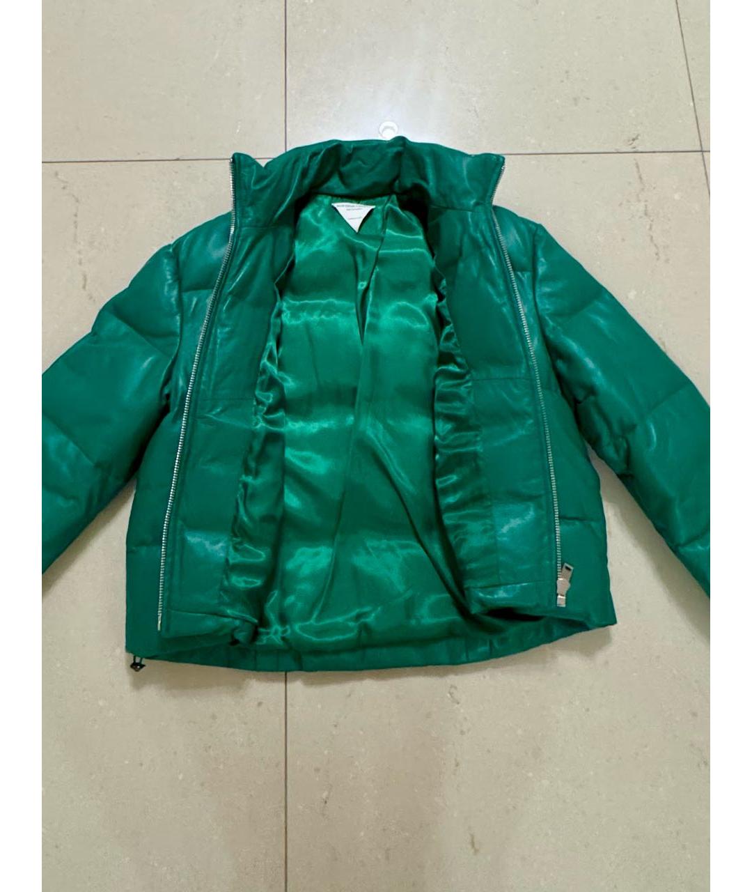 BOTTEGA VENETA Зеленая кожаная куртка, фото 3