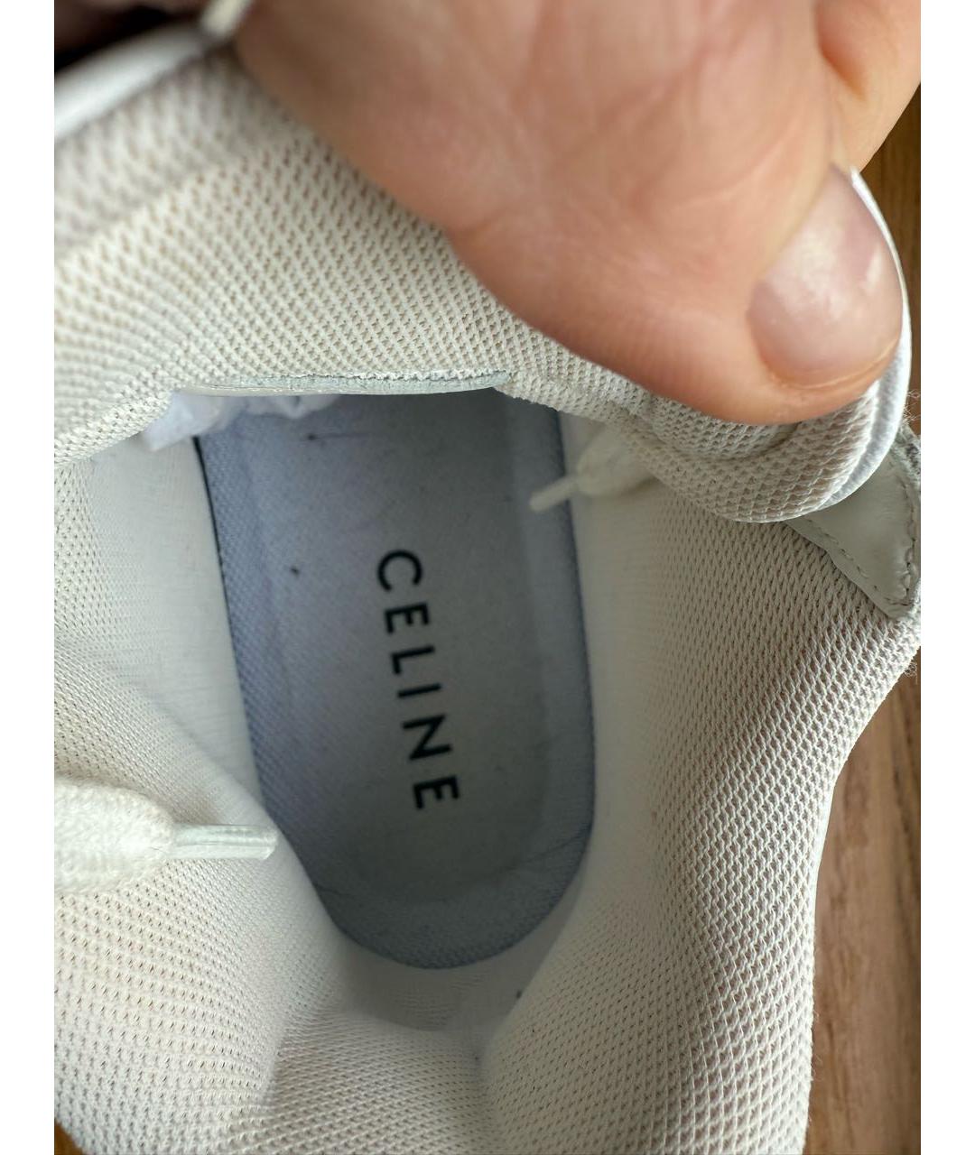 CELINE Белые кожаные кроссовки, фото 8