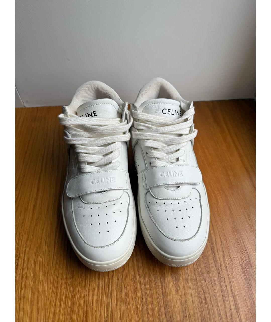 CELINE Белые кожаные кроссовки, фото 2