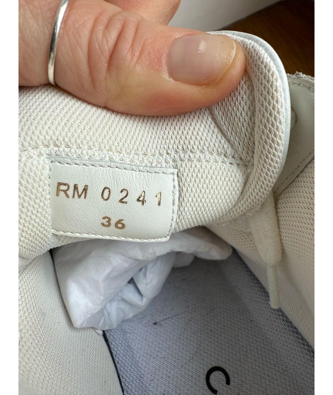 CELINE Белые кожаные кроссовки, фото 4