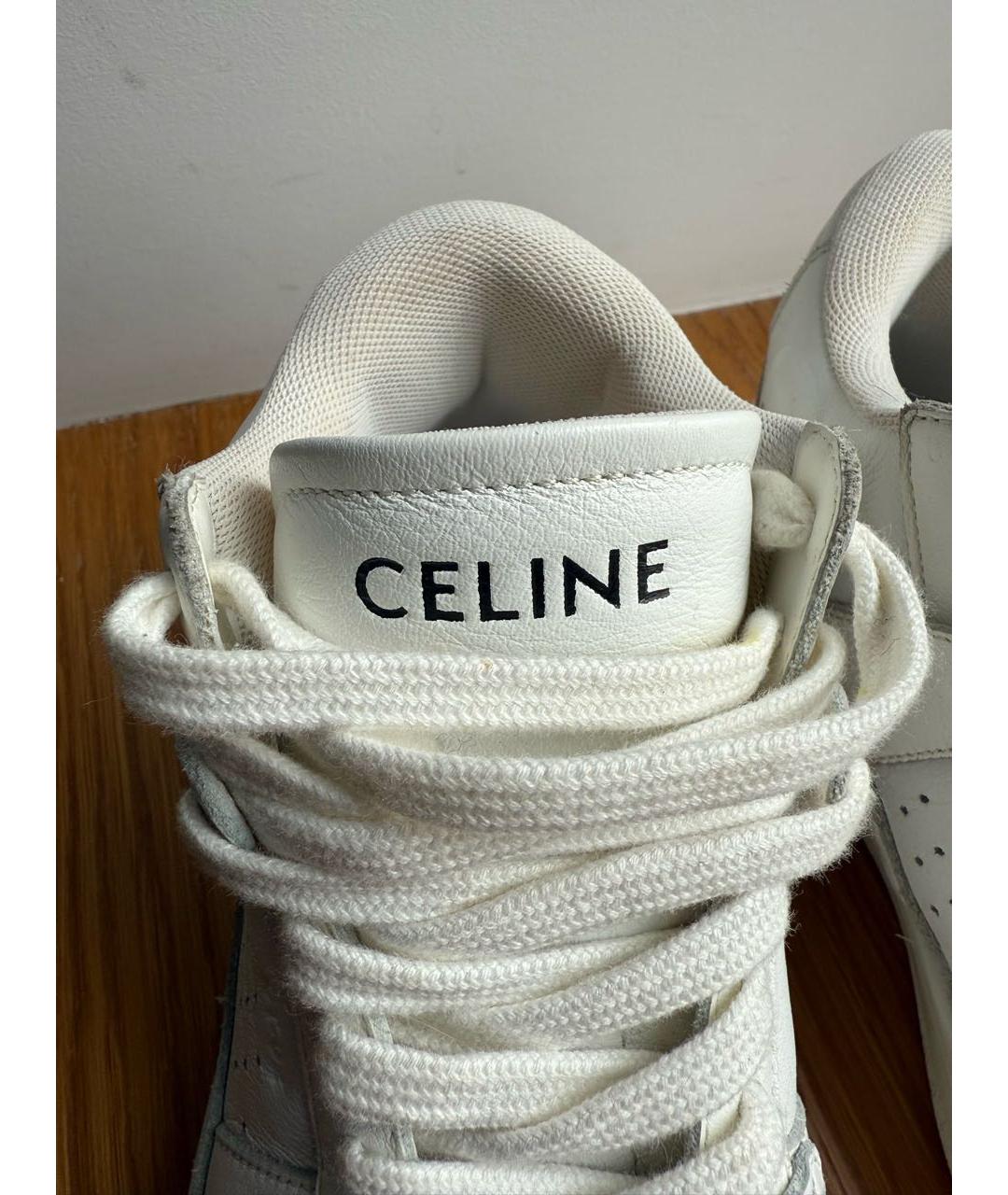 CELINE Белые кожаные кроссовки, фото 3