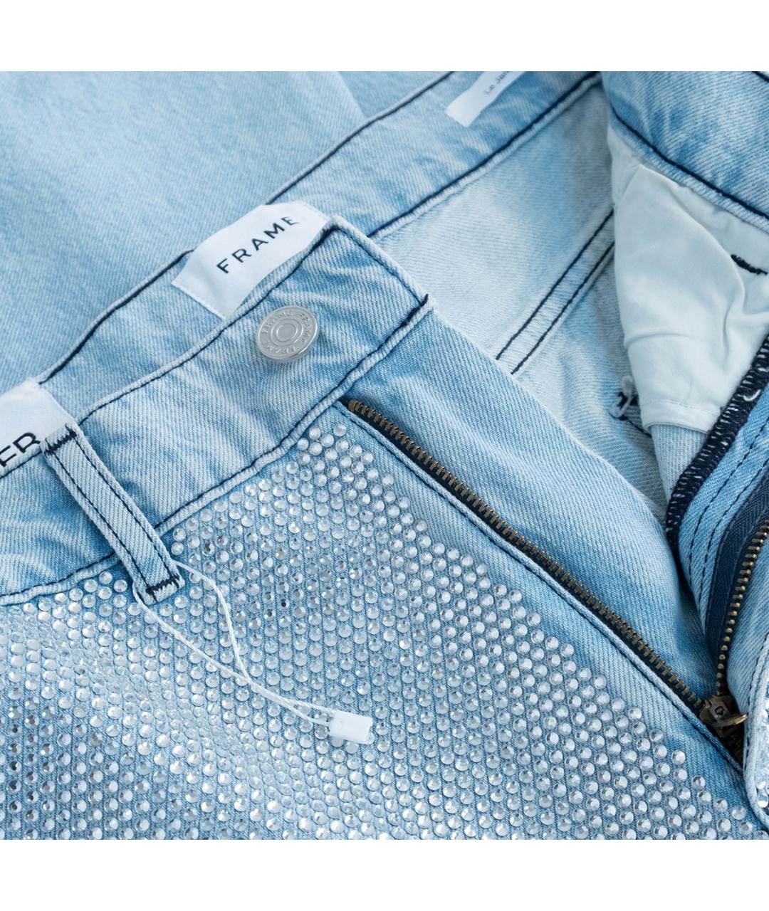 FRAME Голубые хлопковые прямые джинсы, фото 4