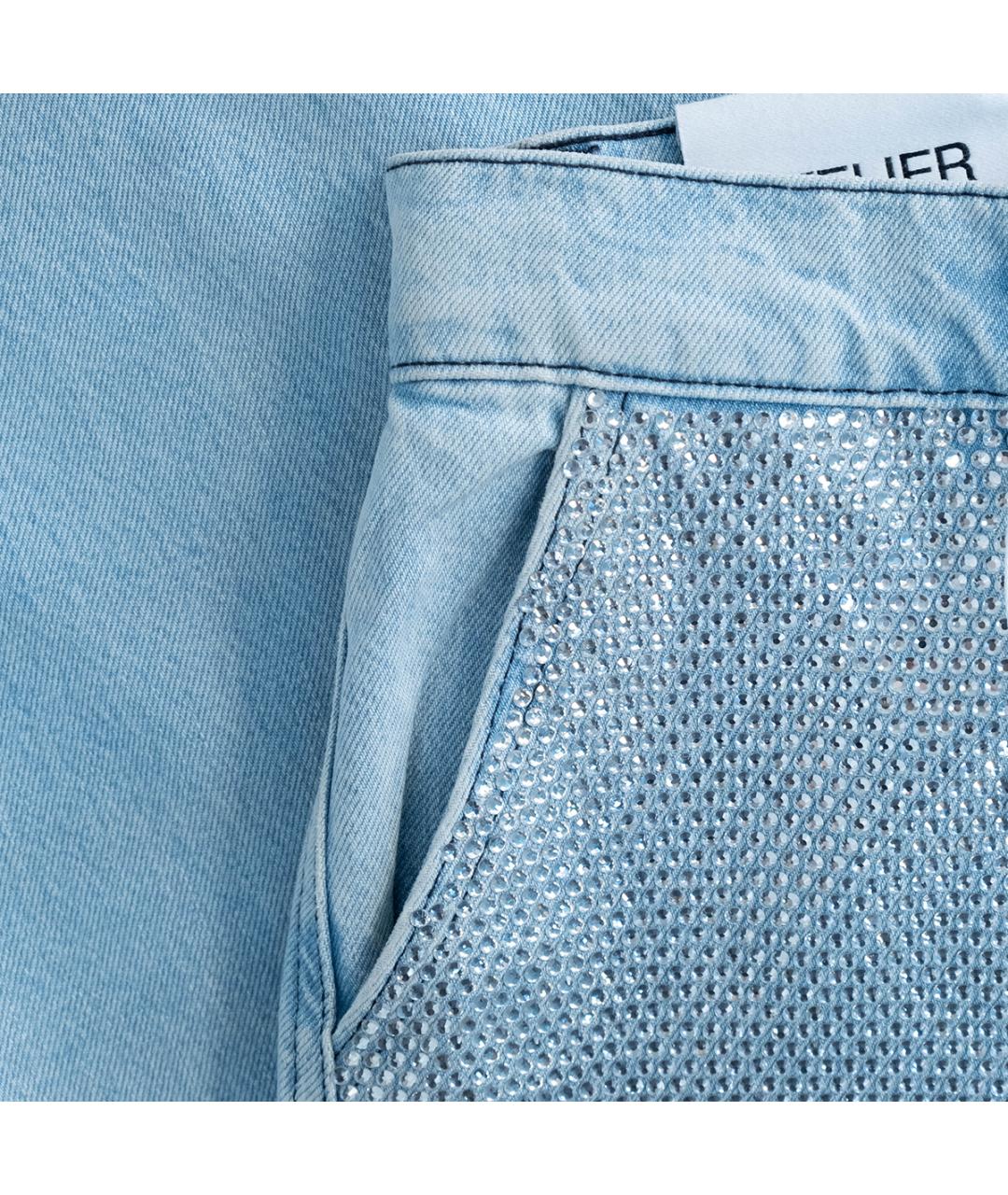 FRAME Голубые хлопковые прямые джинсы, фото 5