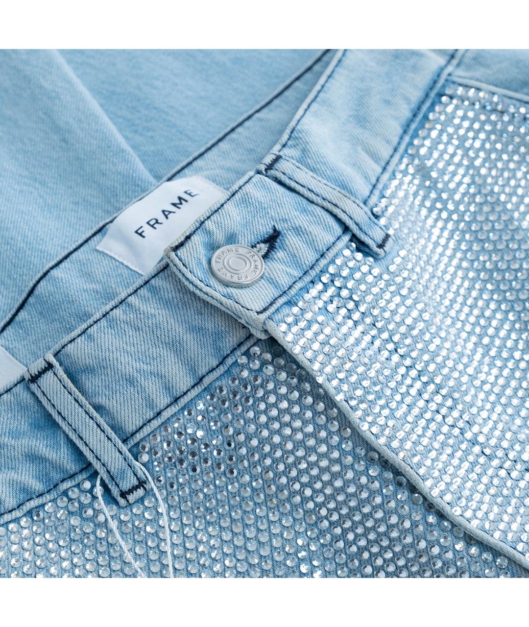 FRAME Голубые хлопковые прямые джинсы, фото 3