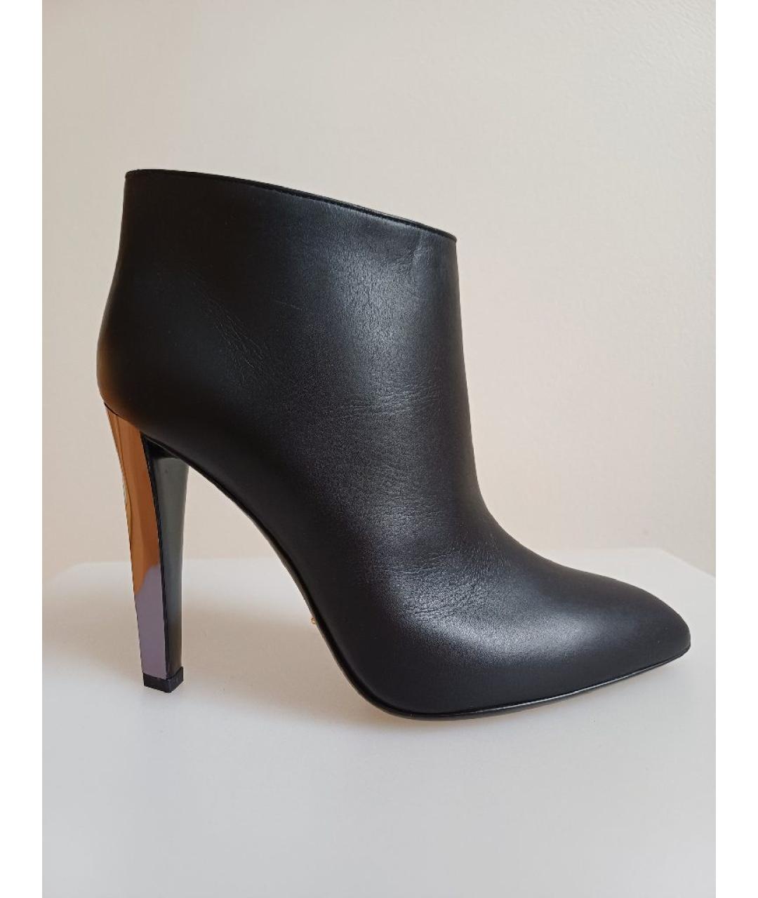SERGIO ROSSI Черные кожаные ботильоны, фото 10