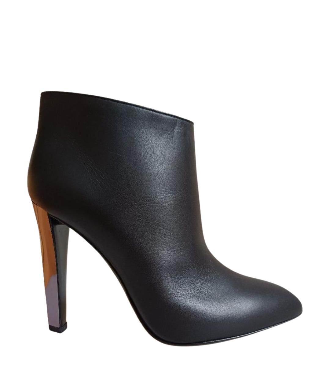 SERGIO ROSSI Черные кожаные ботильоны, фото 1