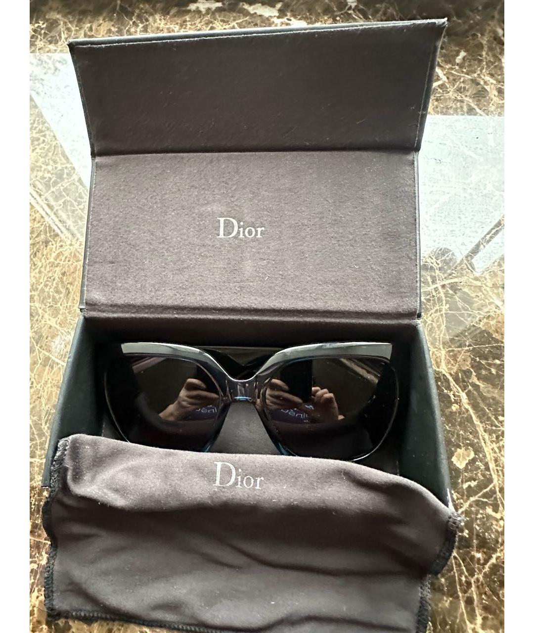 CHRISTIAN DIOR Темно-синие пластиковые солнцезащитные очки, фото 4
