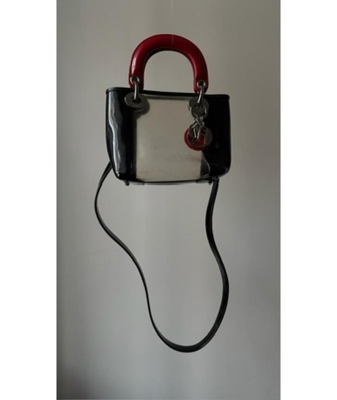 CHRISTIAN DIOR Черная кожаная сумка с короткими ручками, фото 3