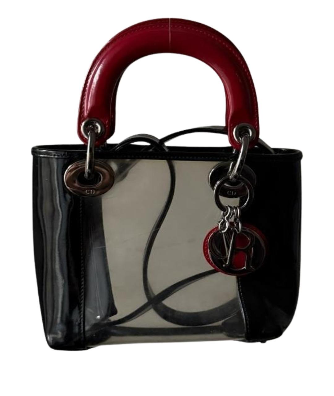 CHRISTIAN DIOR Черная кожаная сумка с короткими ручками, фото 1