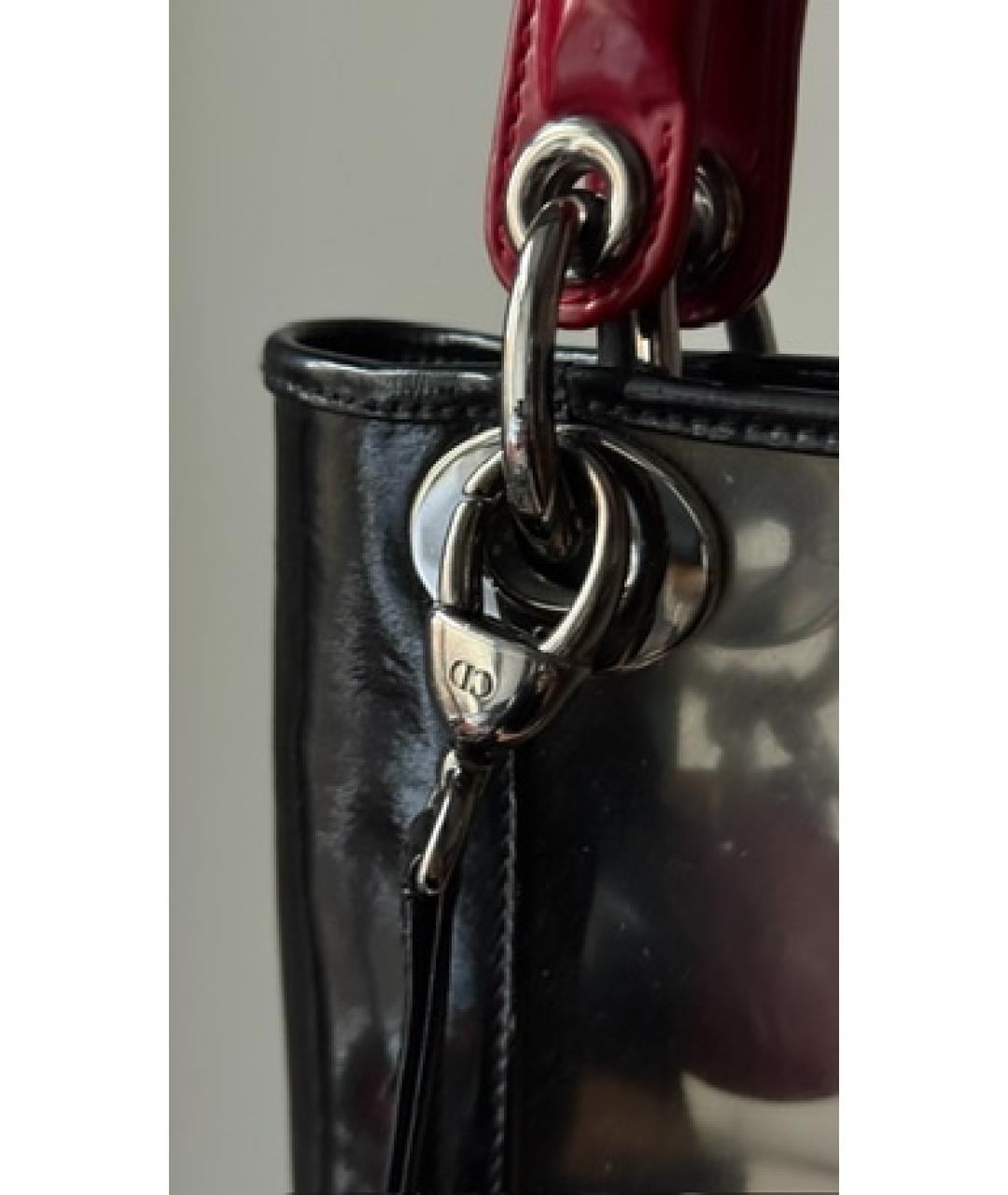 CHRISTIAN DIOR Черная кожаная сумка с короткими ручками, фото 4