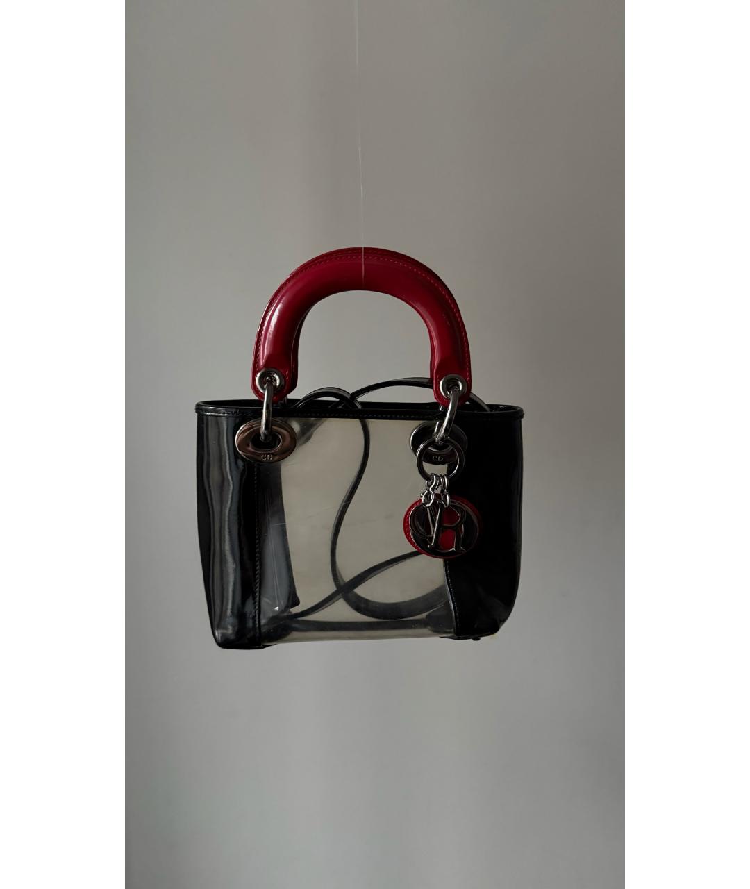 CHRISTIAN DIOR Черная кожаная сумка с короткими ручками, фото 5