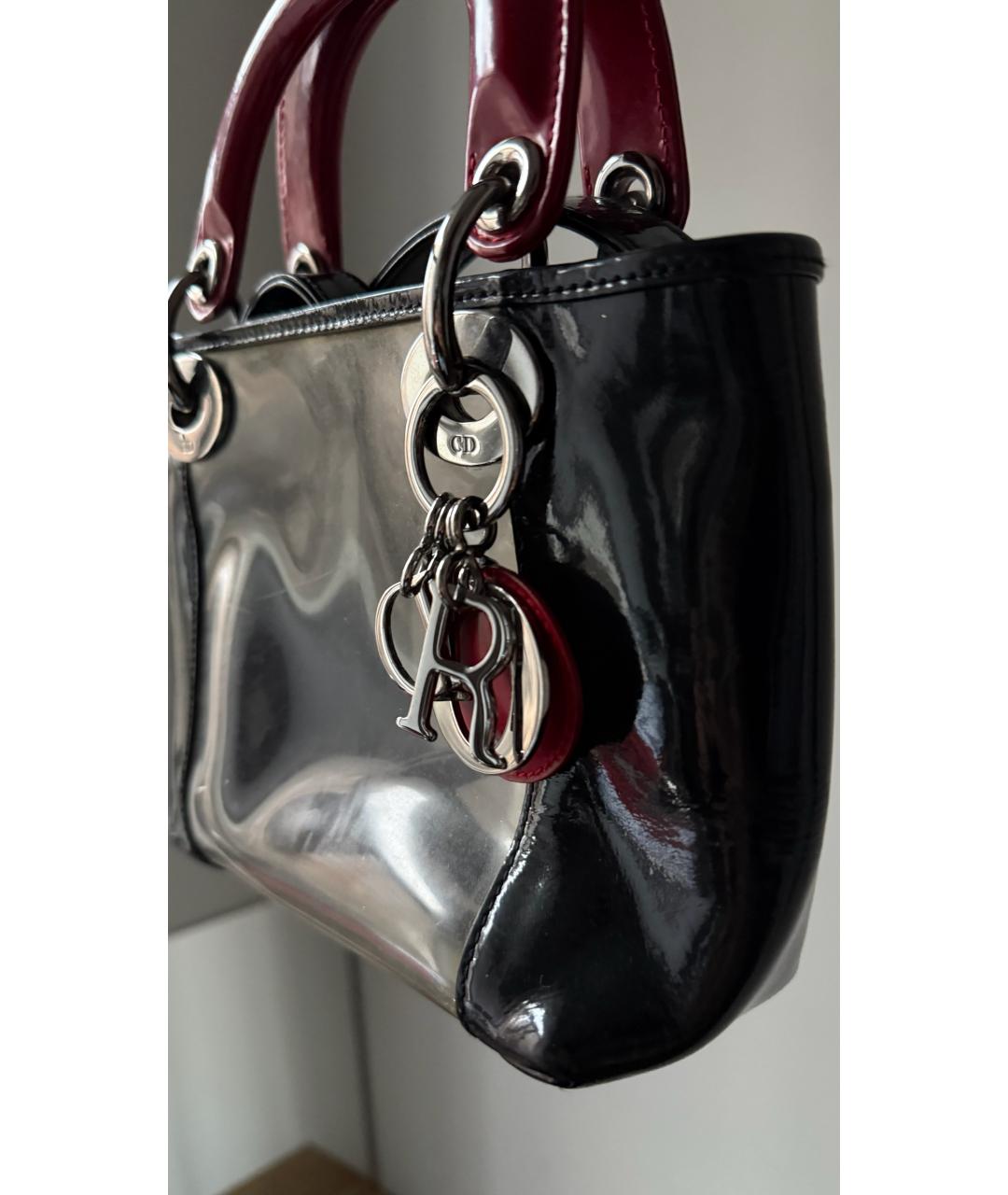 CHRISTIAN DIOR Черная кожаная сумка с короткими ручками, фото 2