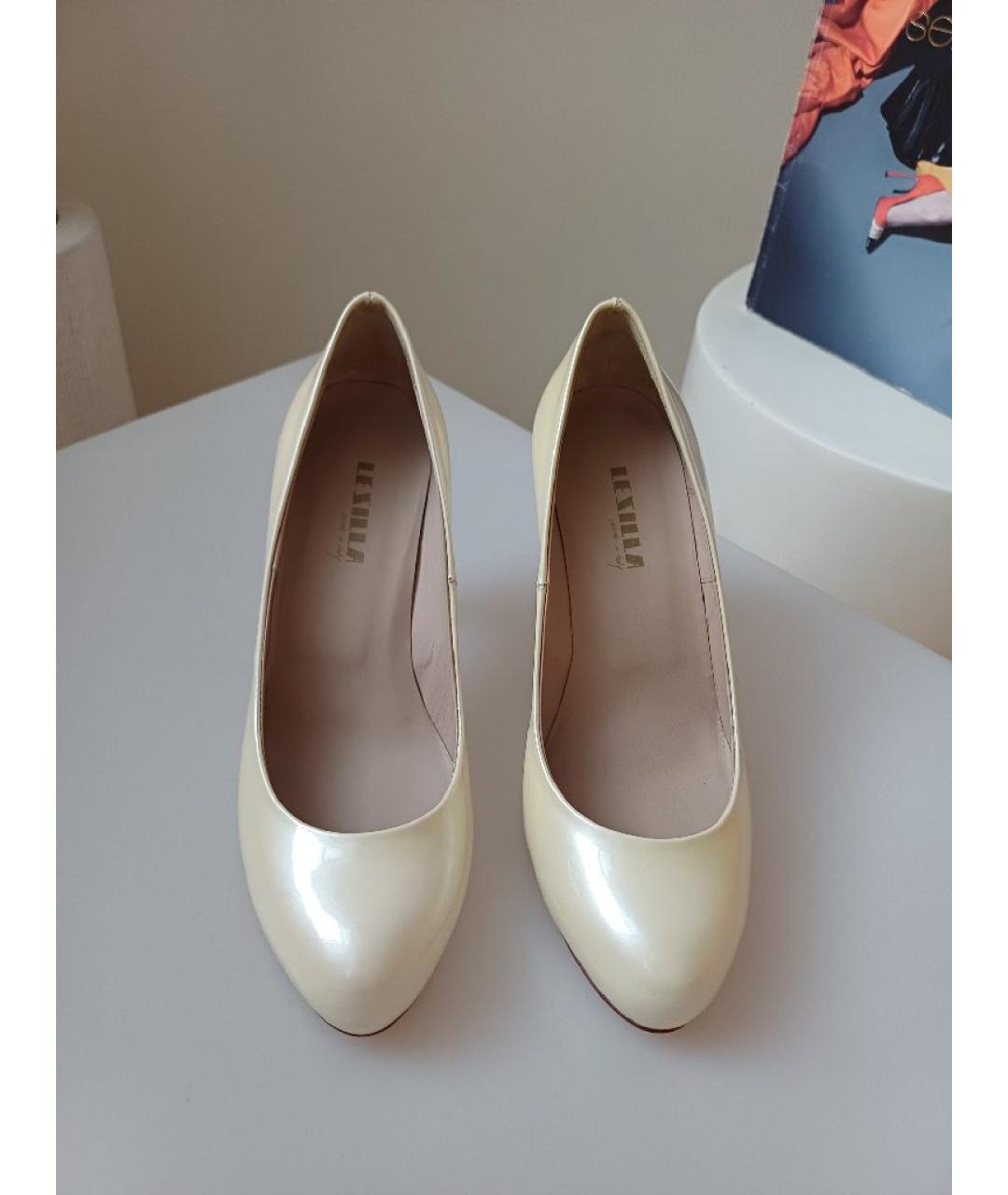 LE SILLA Бежевые туфли из лакированной кожи, фото 6