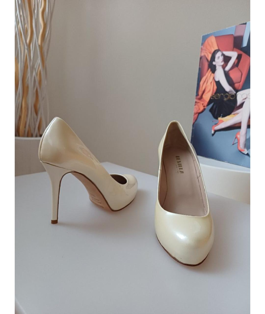 LE SILLA Бежевые туфли из лакированной кожи, фото 4