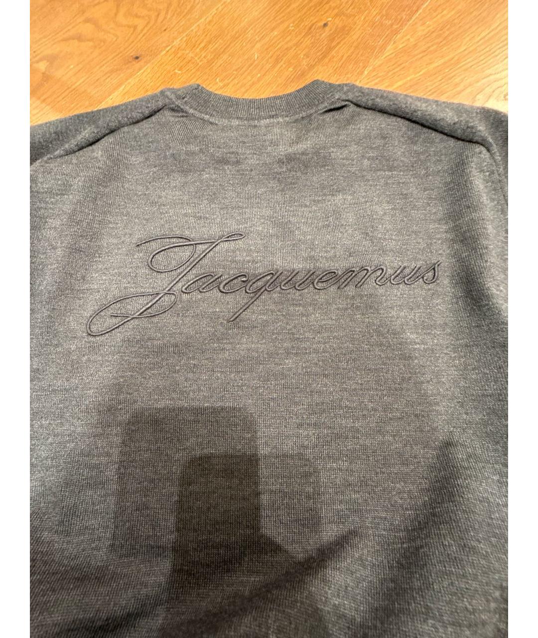 JACQUEMUS Серый хлопковый джемпер / свитер, фото 4