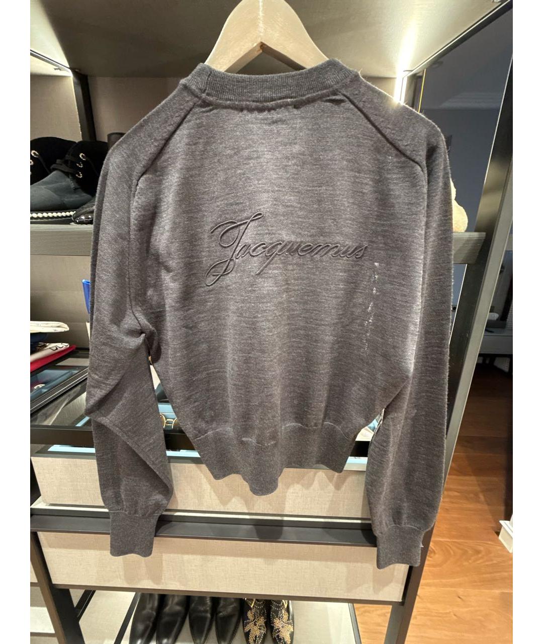 JACQUEMUS Серый хлопковый джемпер / свитер, фото 2