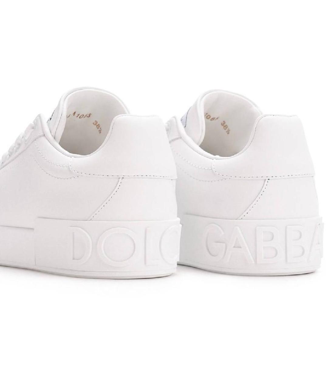 DOLCE&GABBANA Белые кожаные кеды, фото 3