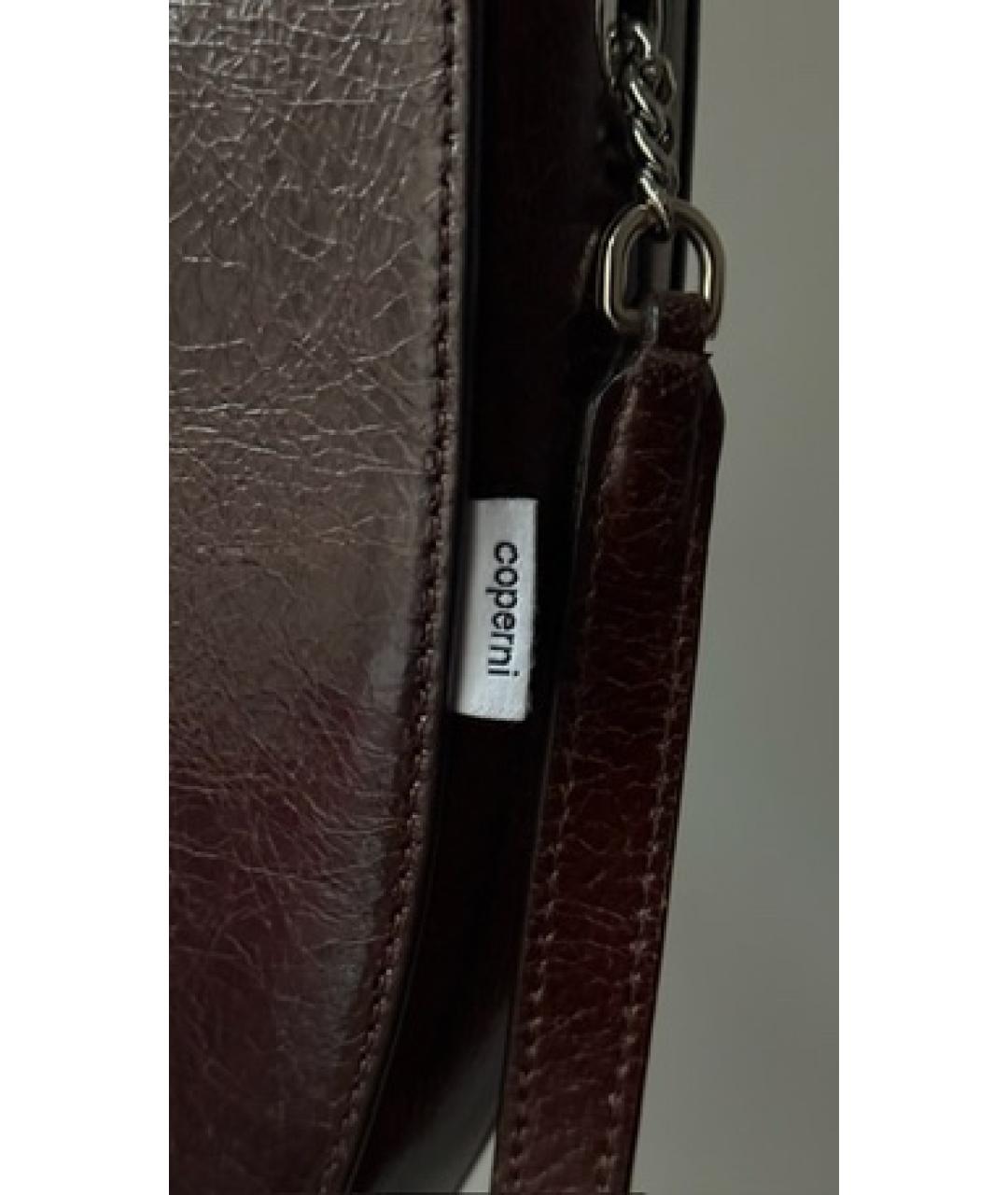 COPERNI Коричневая кожаная сумка с короткими ручками, фото 4