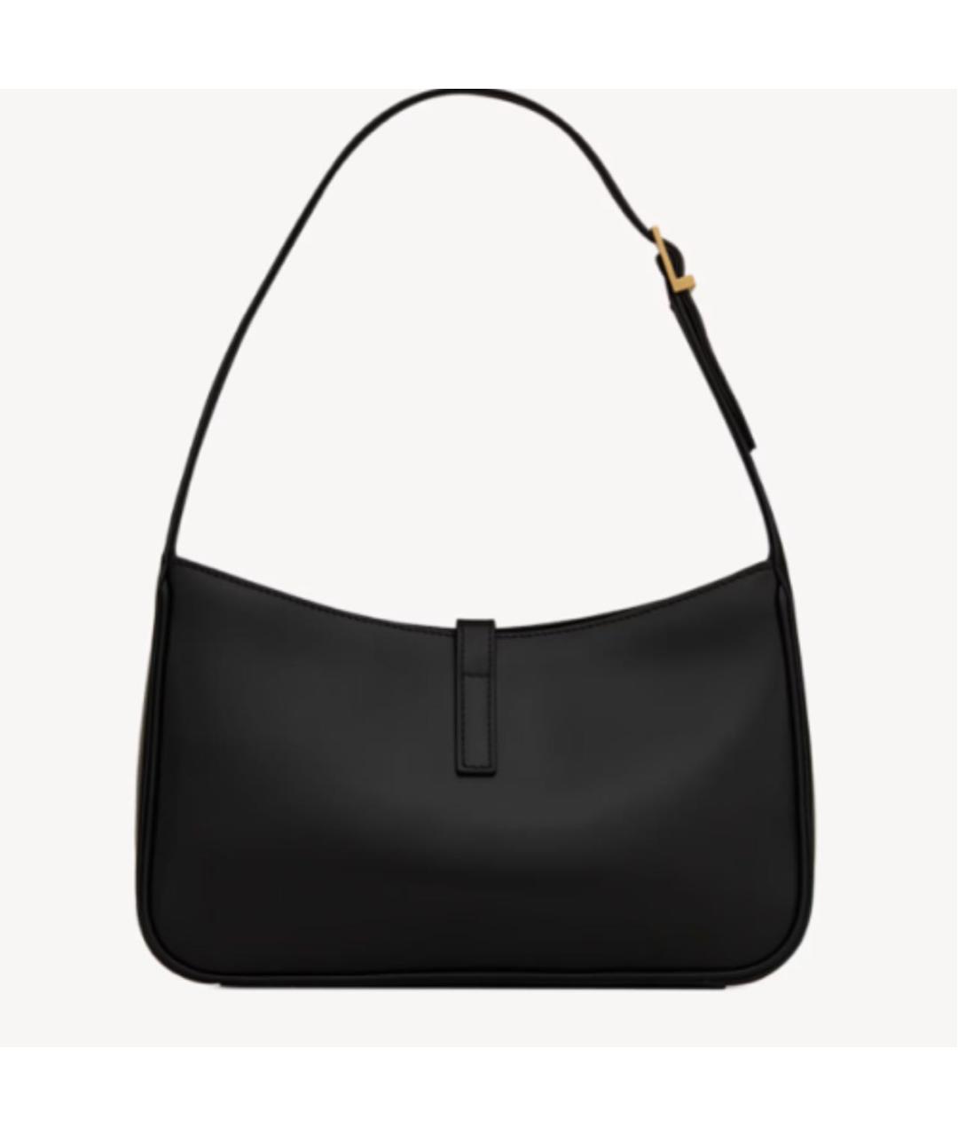 SAINT LAURENT Черная кожаная сумка с короткими ручками, фото 3