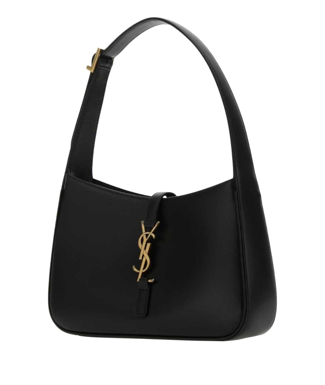 SAINT LAURENT Черная кожаная сумка с короткими ручками, фото 1