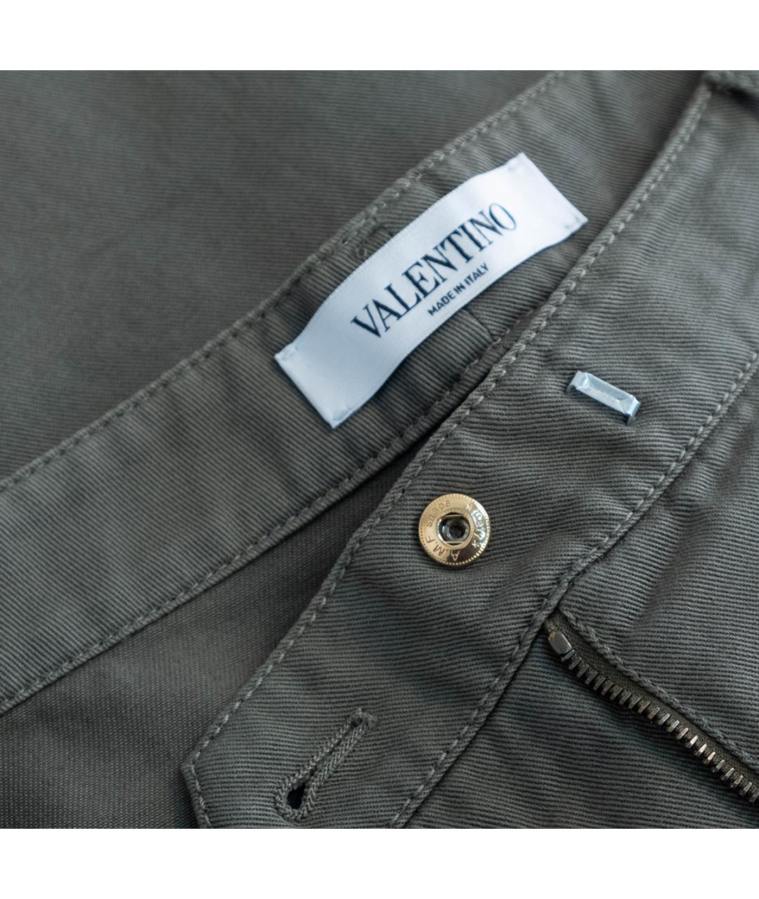 VALENTINO Хаки хлопковые брюки широкие, фото 4
