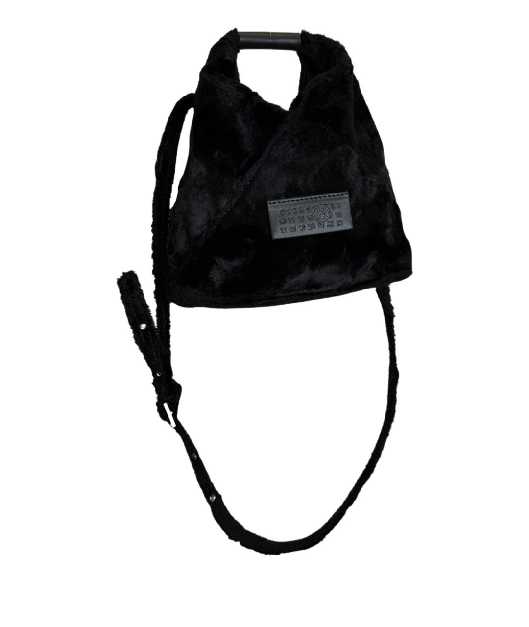 MM6 MAISON MARGIELA Черная тканевая сумка с короткими ручками, фото 1