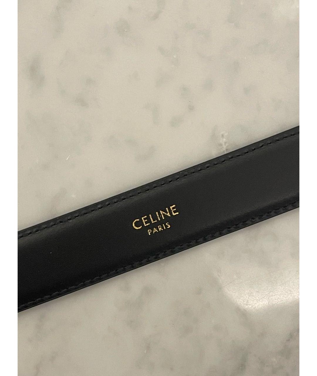 CELINE Черный кожаный ремень, фото 3