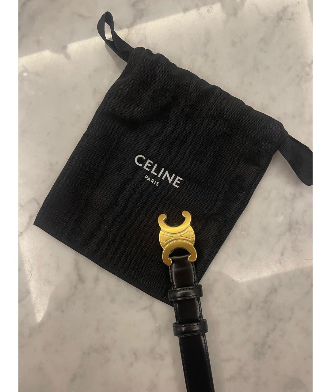 CELINE Черный кожаный ремень, фото 7