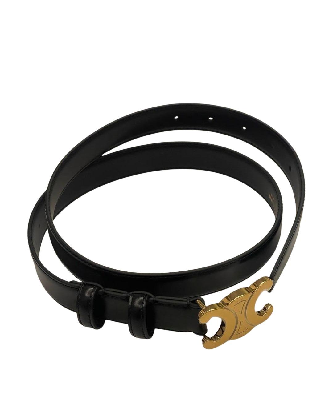 CELINE Черный кожаный ремень, фото 1