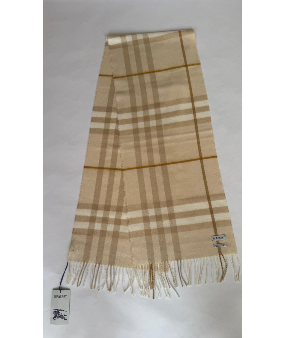 BURBERRY Бежевый кашемировый шарф, фото 2